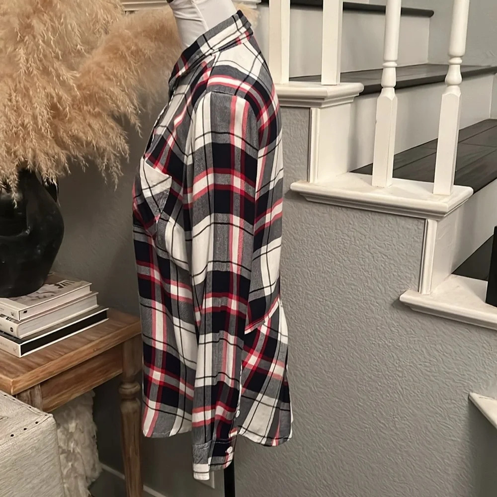 Beach Lunch Lounge Collection Plaid Shirt Long Sleeve Women Size XS - Picture 3 of 7